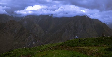 mountain landscape with clouds