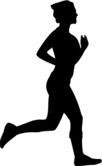 Running, jogging woman silhouette
