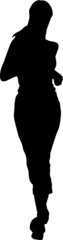 Running, jogging woman silhouette