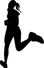 Running, jogging woman silhouette