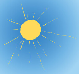 The sun in the sky. Vector drawing