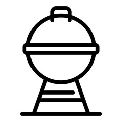 Round grill icon. Outline round grill vector icon for web design isolated on white background