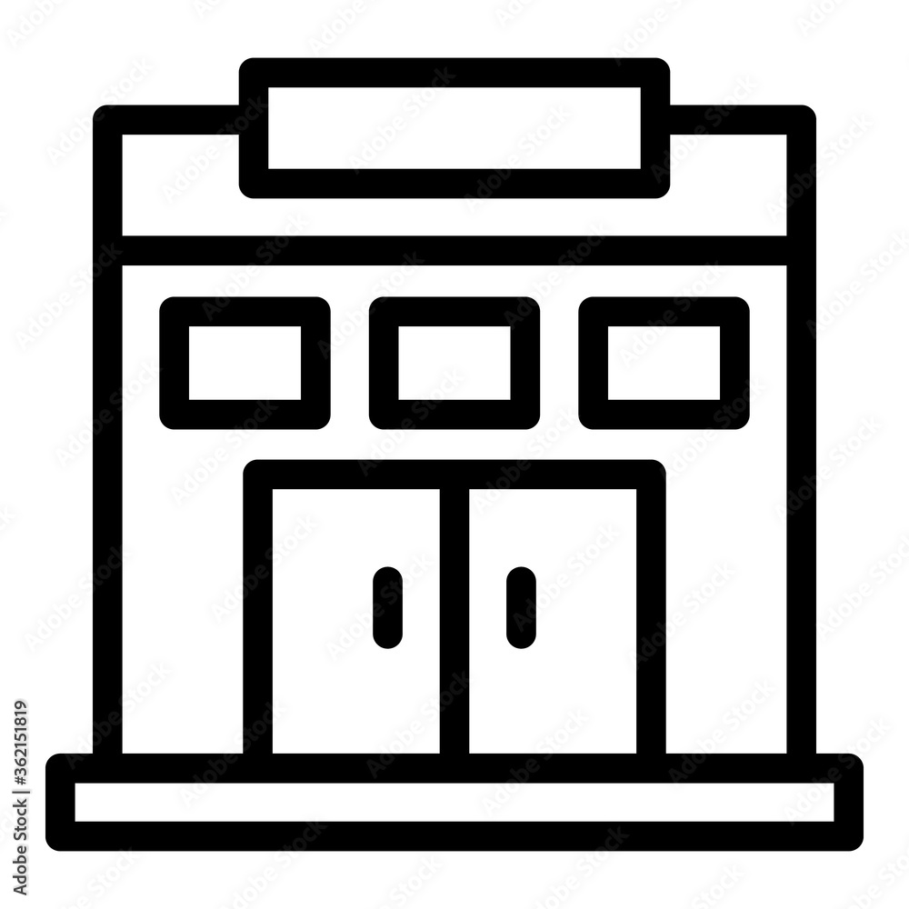 Poster gym building icon. outline gym building vector icon for web design isolated on white background