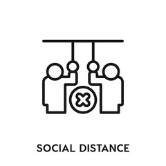 social distance vector icon. social distance sign symbol. Modern simple icon element for your design