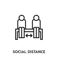 social distance vector icon. social distance sign symbol. Modern simple icon element for your design