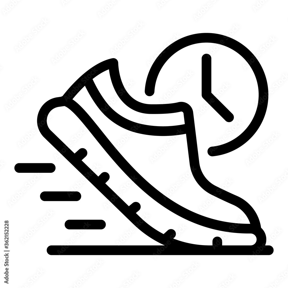 Poster running foot icon. outline running foot vector icon for web design isolated on white background