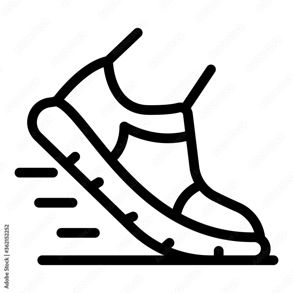 Poster running shoe icon. outline running shoe vector icon for web design isolated on white background