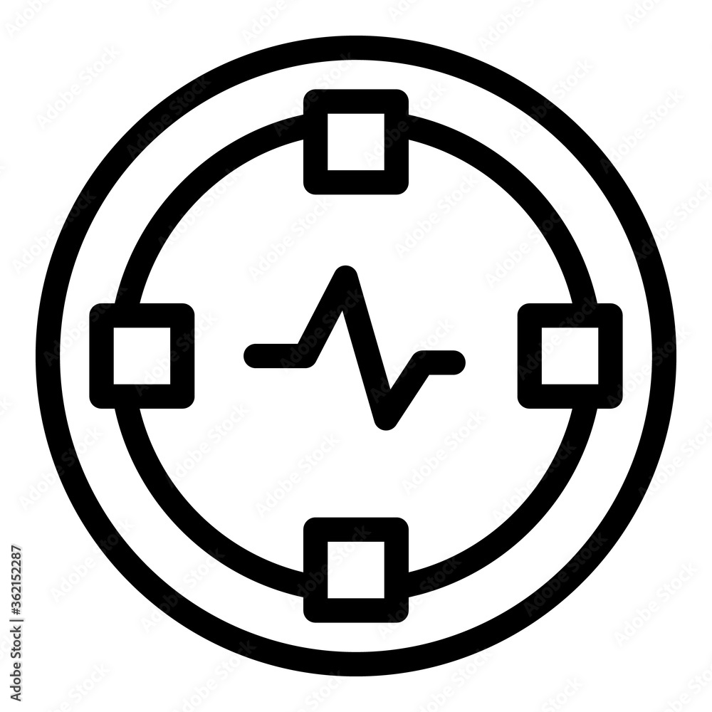 Poster pulse watch icon. outline pulse watch vector icon for web design isolated on white background