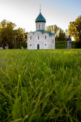 Naklejka premium Russia, the city of Pereslavl-Zalessky. Transfiguration Cathedral. Religion.