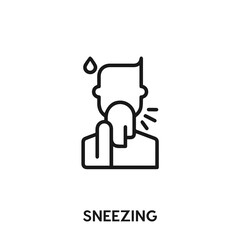 sneezing vector icon. sneezing sign symbol. Modern simple icon element for your design. sneezing vector icon