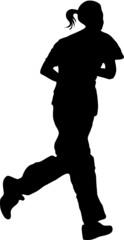 Running, jogging woman silhouette