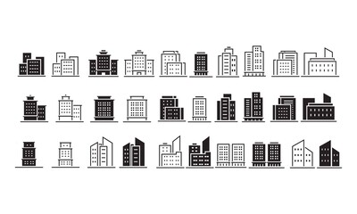 Buildings line icon