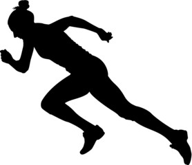 Running, jogging woman silhouette