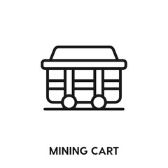 mining cart vector icon. mining wagon sign symbol. Modern simple icon element for your design