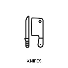 knifes vector icon. kitchen sign symbol. Modern simple icon element for your design