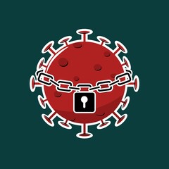 Virus in prison, locked. Illustration vector