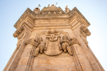 Ostuni, the white town in south of Italy. Old town of Ostuni during a sunny day, the white village. It is a turistic destination in Puglia in the summer