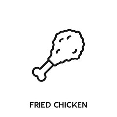 fried chicken icon vector. fried chicken icon vector symbol illustration. Modern simple vector icon for your design. fried chicken leg icon vector	