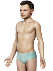 Fototapeta premium 3d rendered illustration of the young boy body