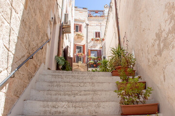 Fototapeta na wymiar historic center of Polignano a mare, a Puglia's village.. It is a very beautiful destination for summer's holiday