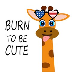 cute giraffe illustration, vector, design , greeting card