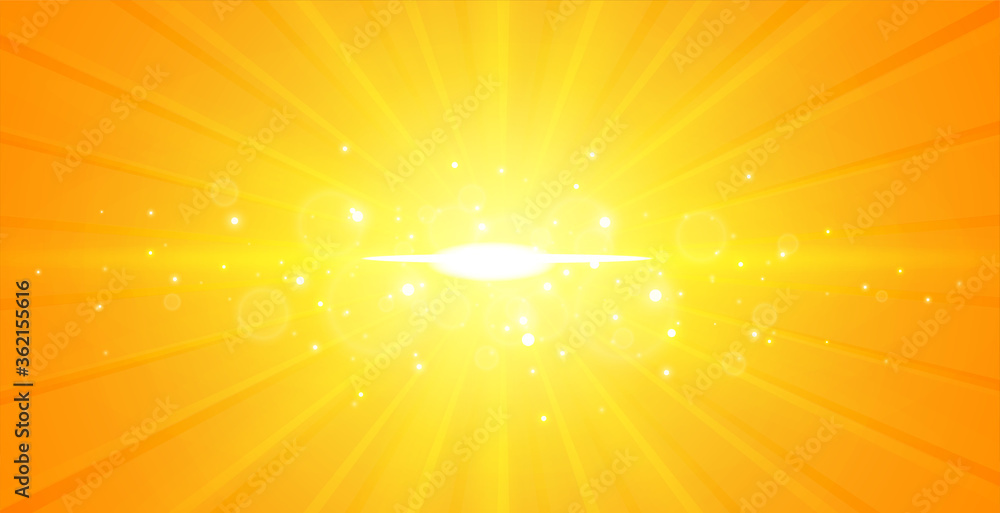Wall mural glowing center light rays yellow background design - Wall murals