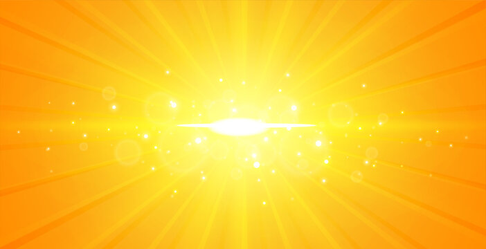glowing center light rays yellow background design
