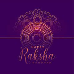 beautiful happy raksha bandhan festival card traditional design