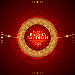 lovely happy raksha bandhan golden rakhi background