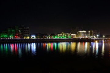 Fototapeta na wymiar China night view on the river .