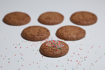 oatmeal cookies on a white background