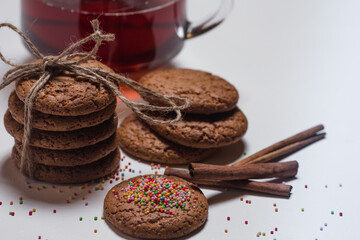 oatmeal cookies on a white background