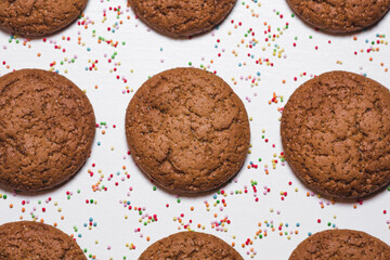 oatmeal cookies on a white background