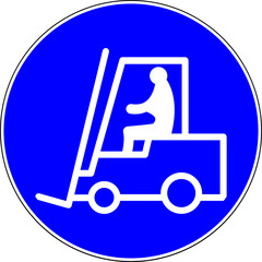 Forklift blue sign