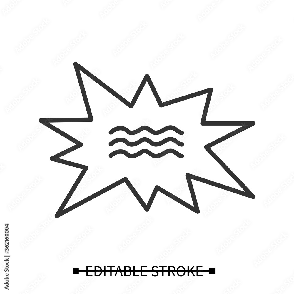 Poster boom icon. cartoon style message bubble linear pictogram. breaking news, important message and atten