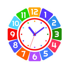 clock with colorful numbers