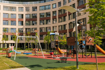 Fototapeta na wymiar playground in the courtyard of a residential building