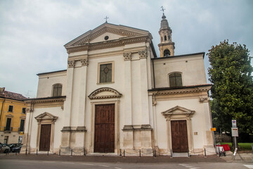 Fototapeta na wymiar View of catholic church (Chiesa Vecchia) in Lonigo, Italy