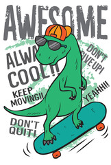 Hand drawn dinosaurs for t shirt