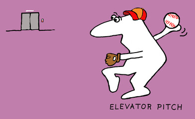 Elevator Pitch cartoon illustration