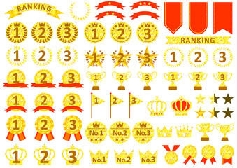 金色のランキングアイコンセット