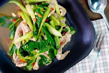 Chinese Kale Stir Fry with Pork 
