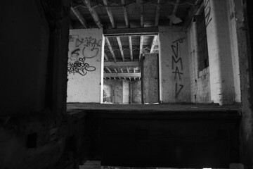 derelict factory in monochrome 