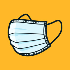 Medical face mask. Hospital or pollution protect face masking. Vector illustration