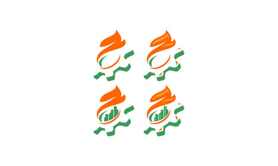 gear industry business chart logo icon vector symbol