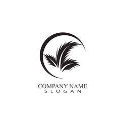 Palm tree summer logo template
