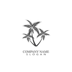 Palm tree summer logo template