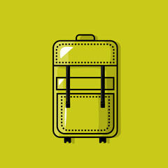 orange suitcase vector design, flat design