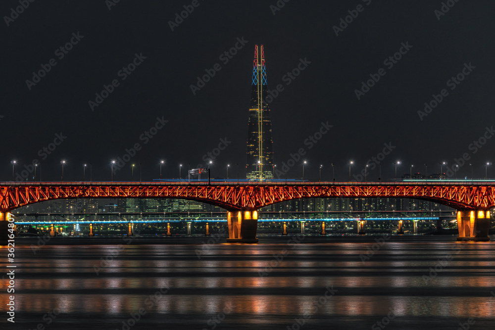 Wall mural Seongsu bridge at night