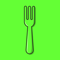 vector illustration of a fork, flat design